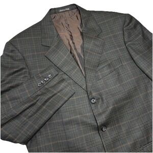 PAL ZILERI‎ Mens Sport Coat Jacket Blazer 40R MADE IN ITALY 3 Button Black Brown